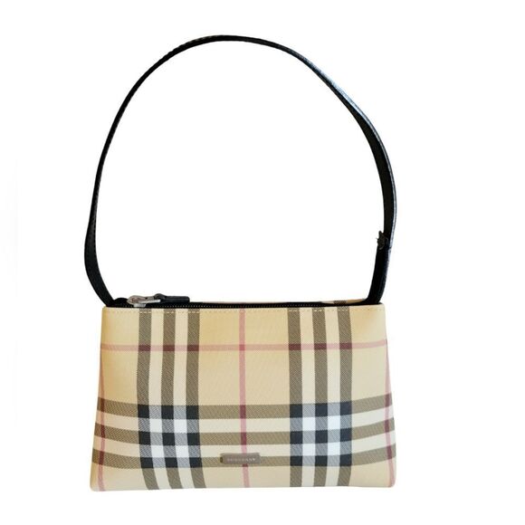 Burberry Beige and Black Checkered Women's Handbag - Picture 1 of 13